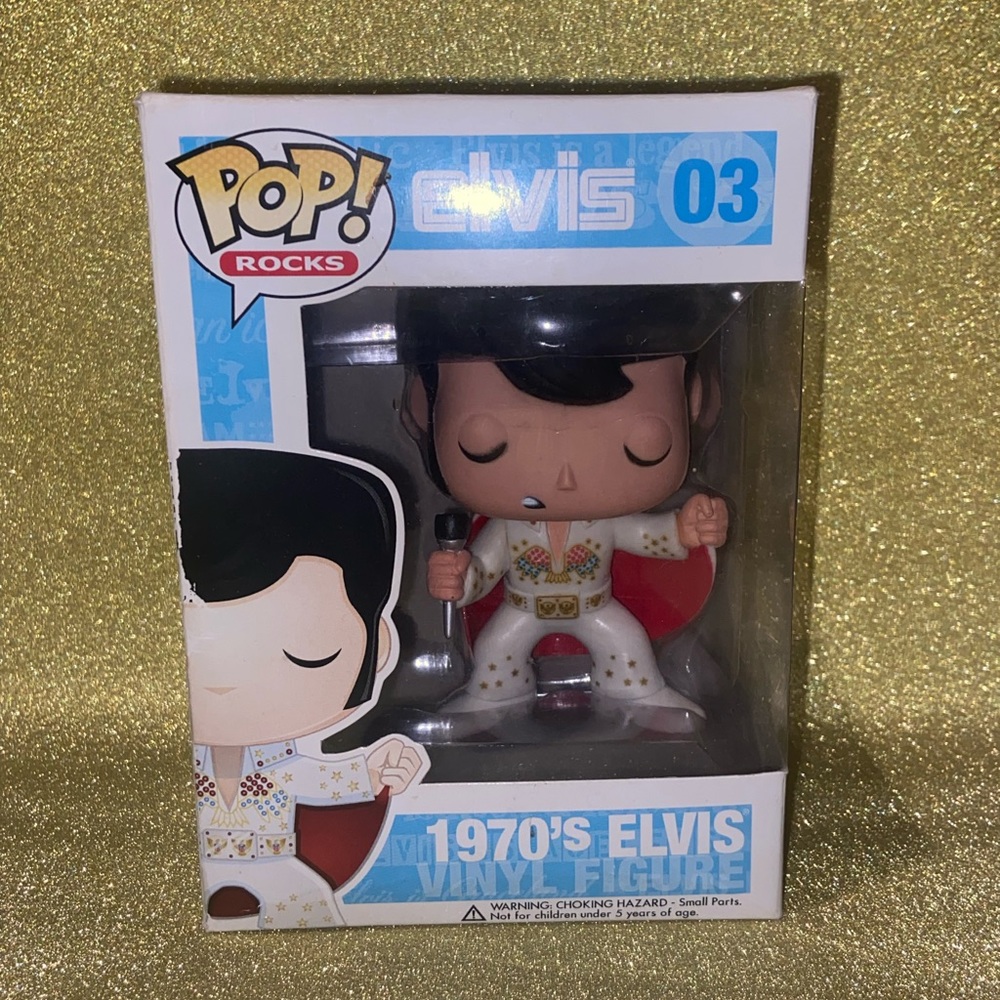 POP! Rocks. Elvis 03, 1970s Elvis Vinyl figure. Unopened. Slight loved.